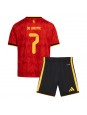 Otroški Nogometna dresi replika Belgija Kevin De Bruyne #7 Domači SP 2026 Kratek rokav (+ hlače)